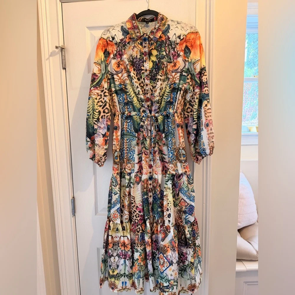 Beulah Multicolor Botanical & Animal Print Maxi Dress - Picture 2 of 8